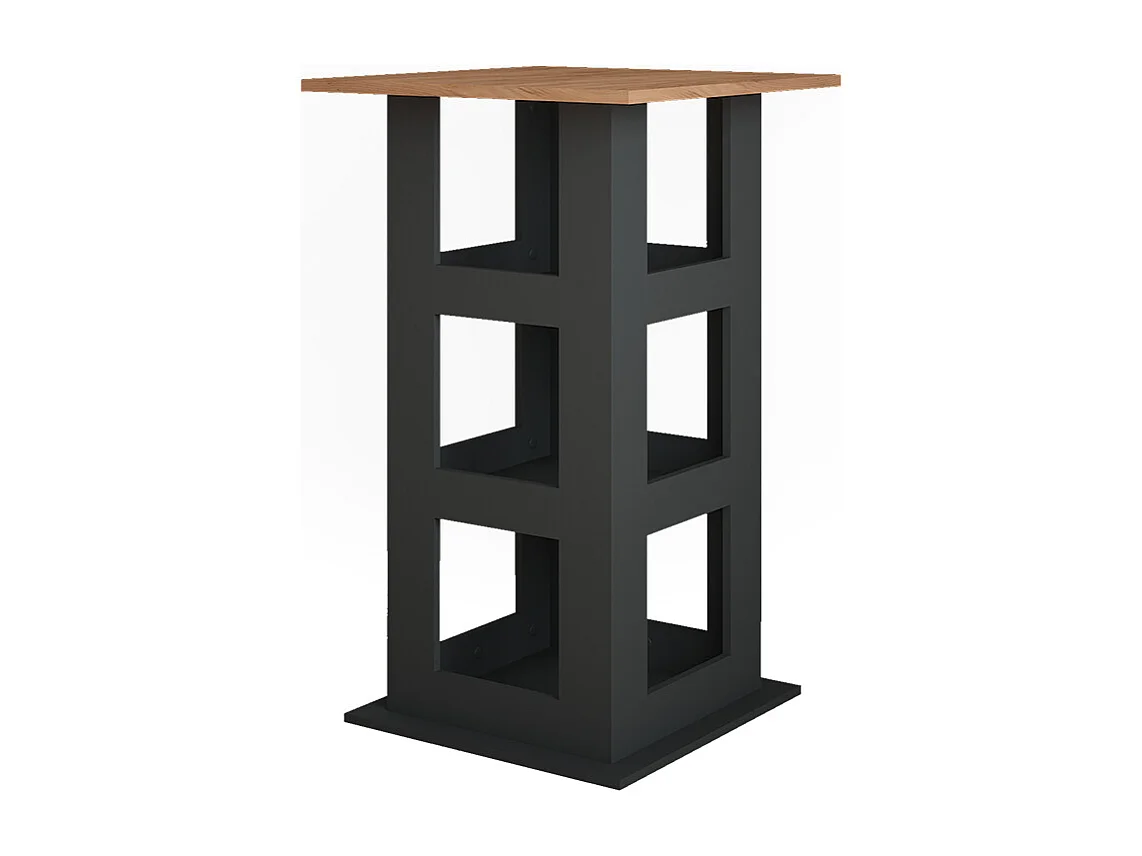 Table de bar chêne doré/anthracite 65x65x106 repose