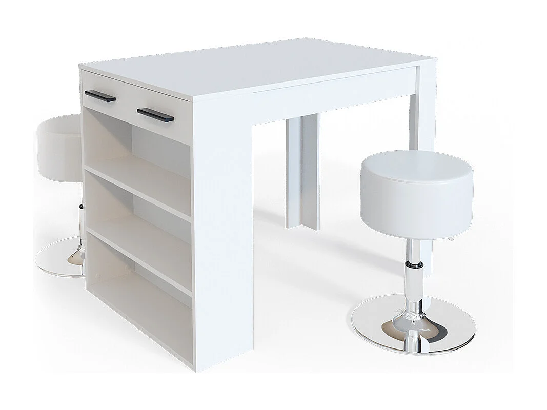 Ensemble de table à manger blanc 67x100x77.5 repose