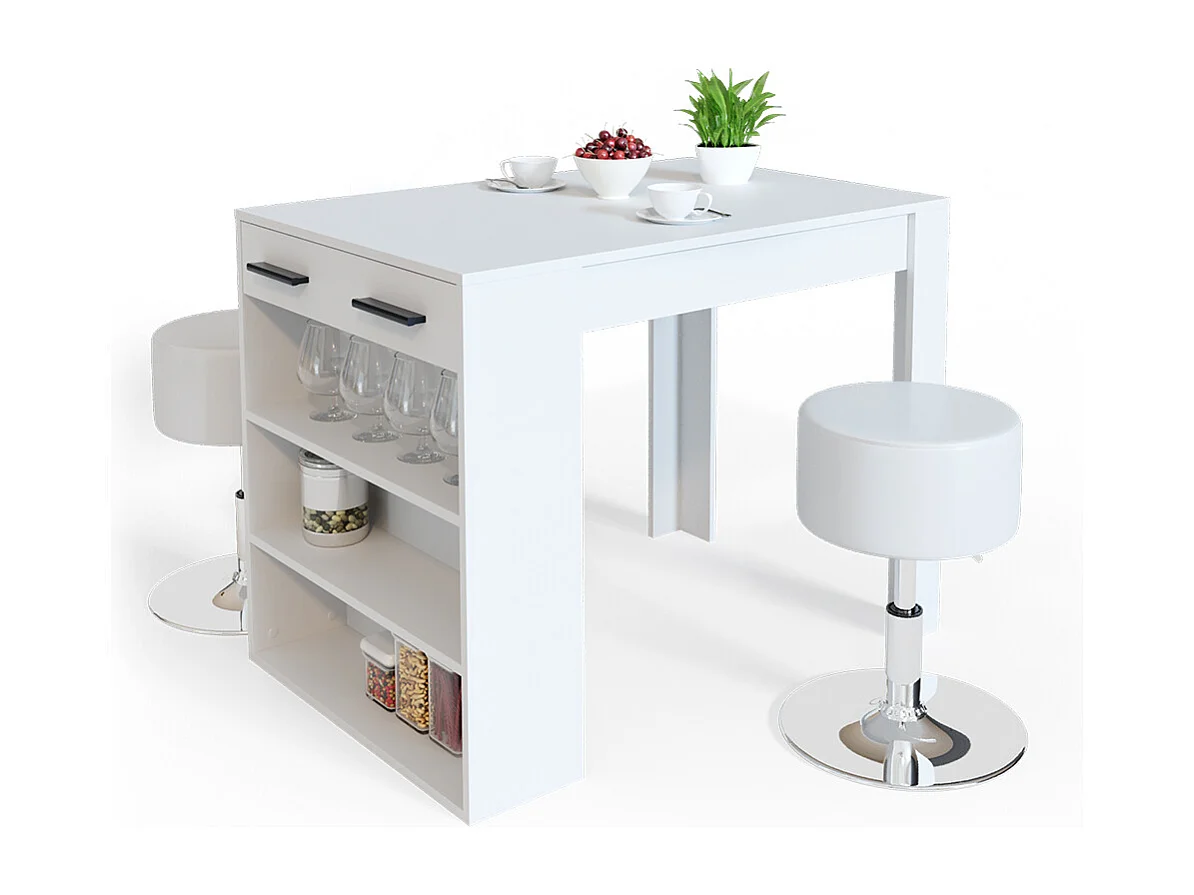 Ensemble de table à manger blanc 67x100x77.5 repose