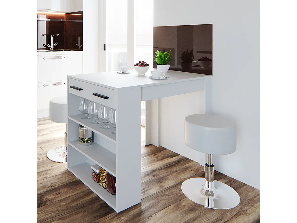 Ensemble de table à manger blanc 67x100x77.5 repose