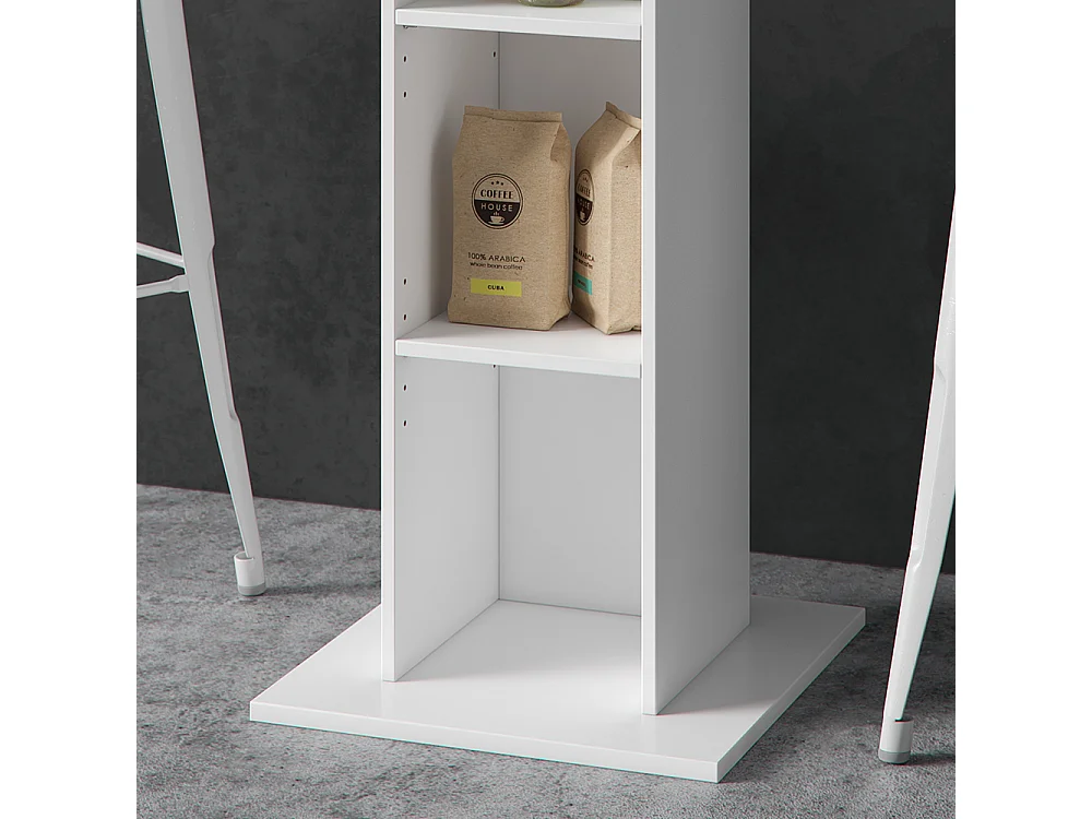 Table de bar blanc 70x70x109 rodeo