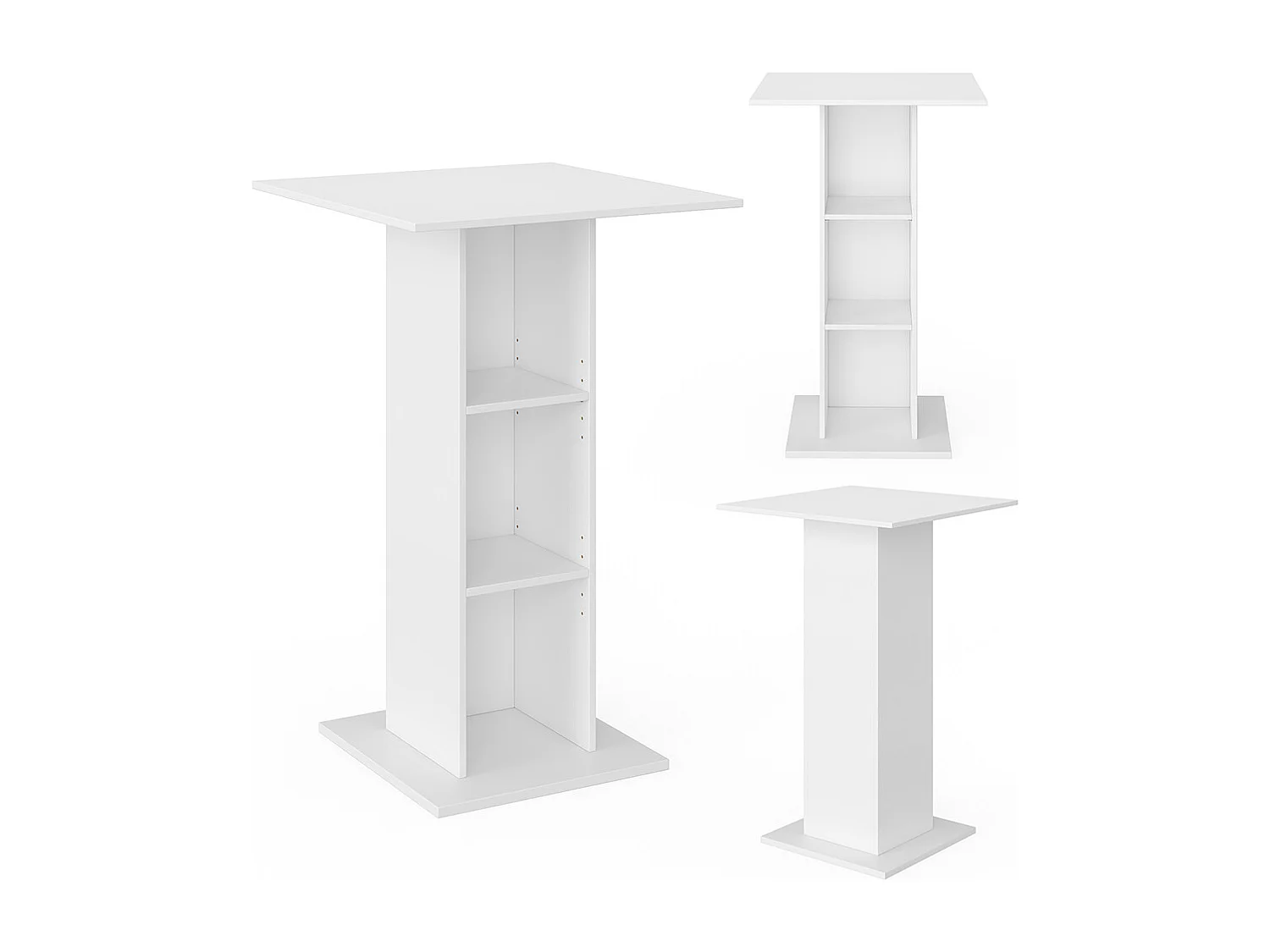 Table de bar blanc 70x70x109 rodeo