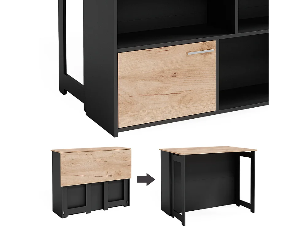 Table de bar chêne de force doré 116x37x90.5 dominic