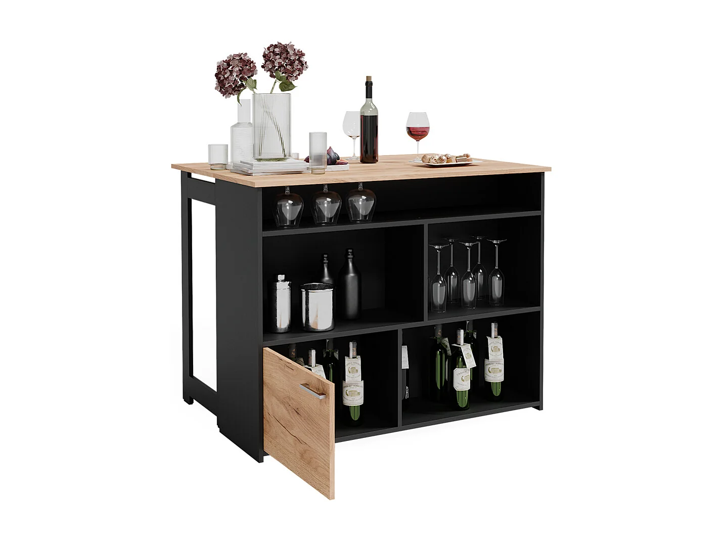 Bar table gold power oak 116x37x90.5 dominic