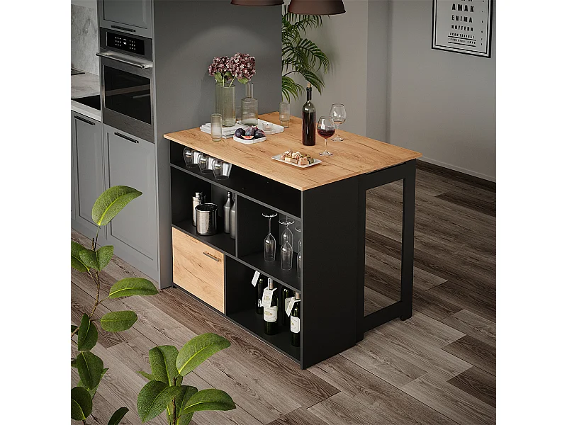 Bartafel krachtige eik goud 116x37x90.5 dominic