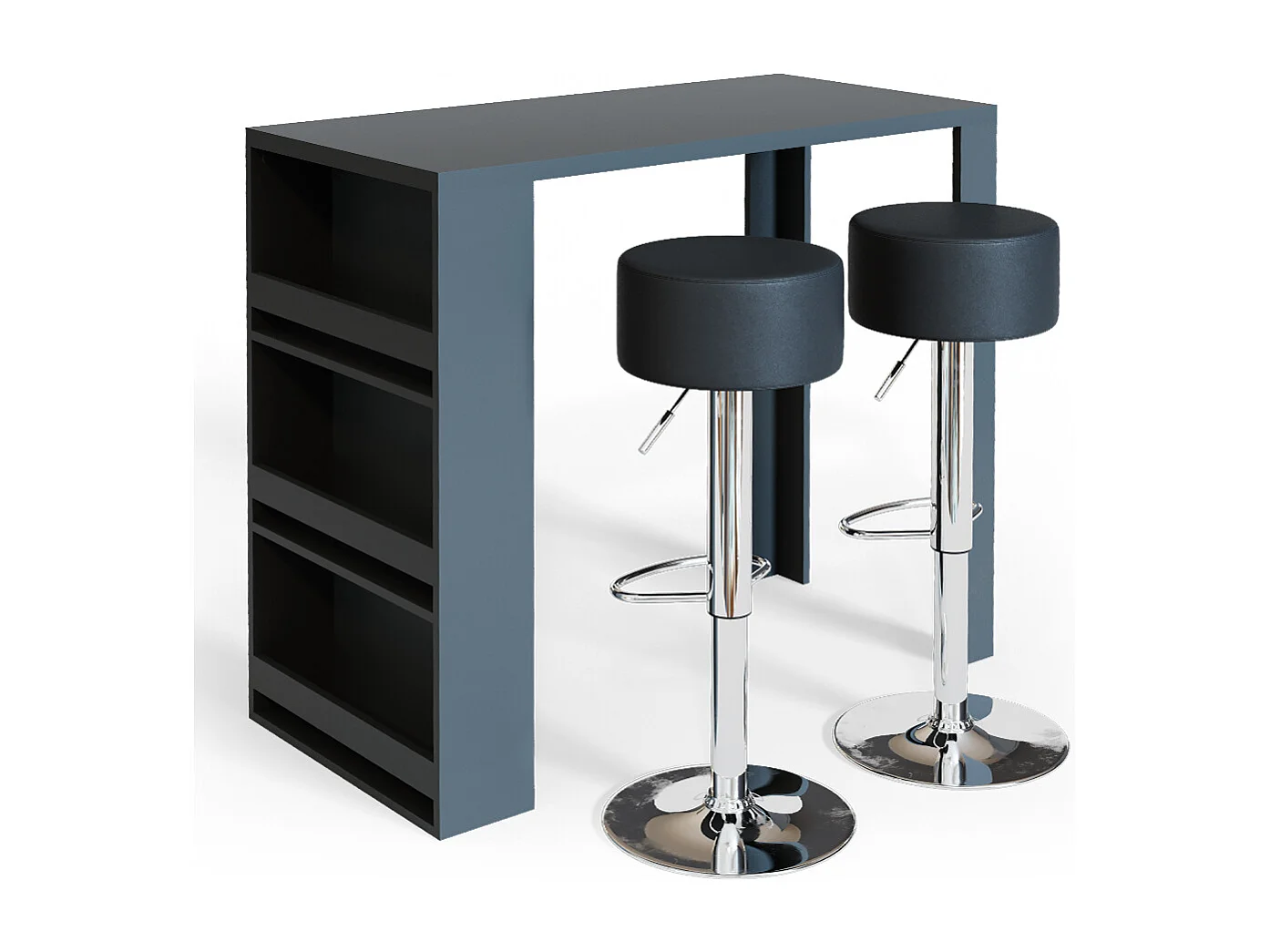 Set de table de bar anthracite 57x117x106