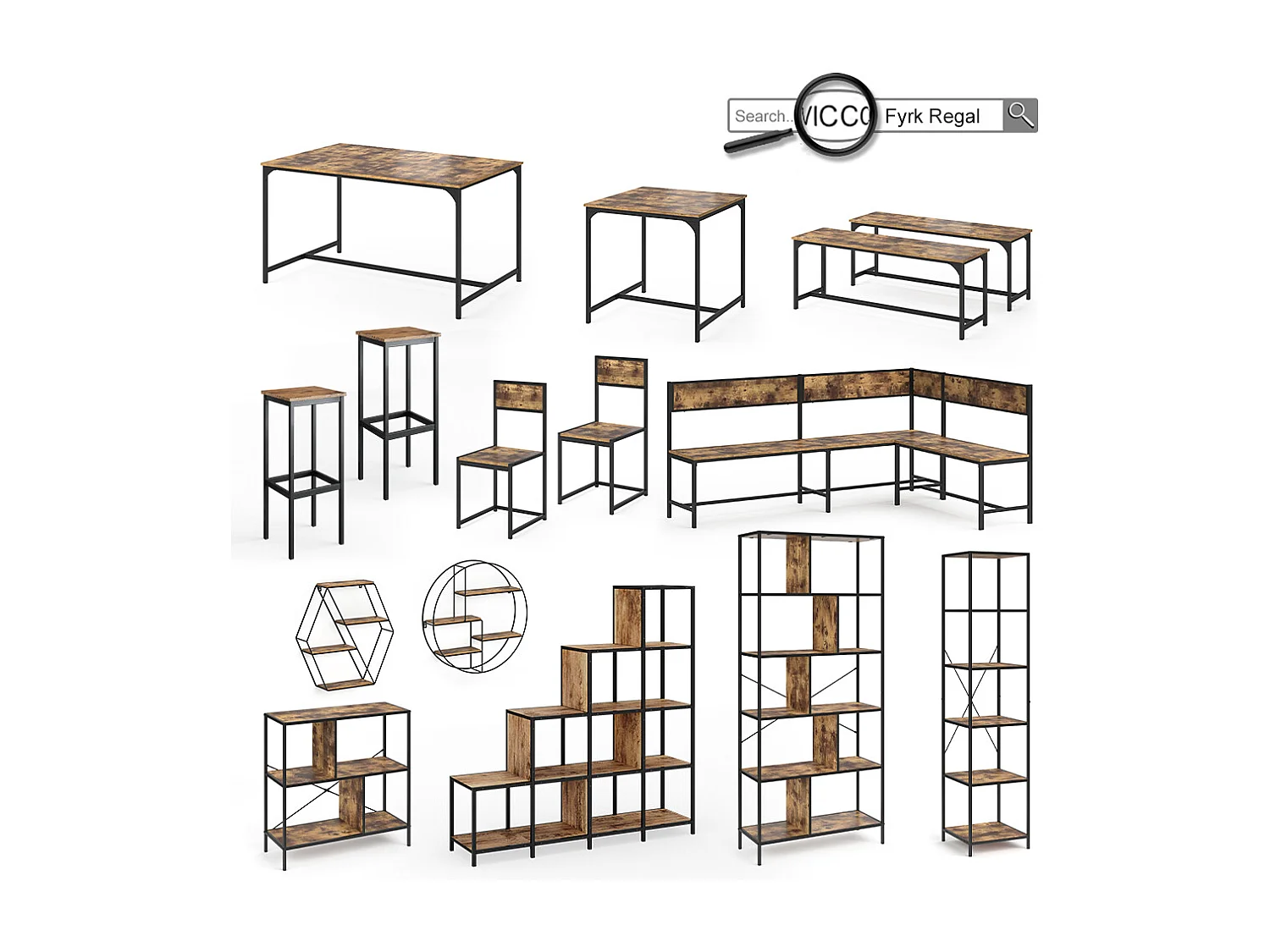 Bartisch-Set antikholz 120x50x105 fyrk