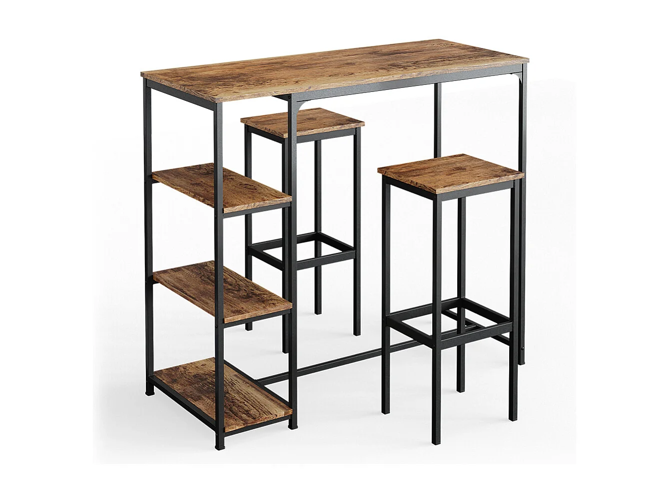 Bar table set antique wood 120x50x105 fyrk