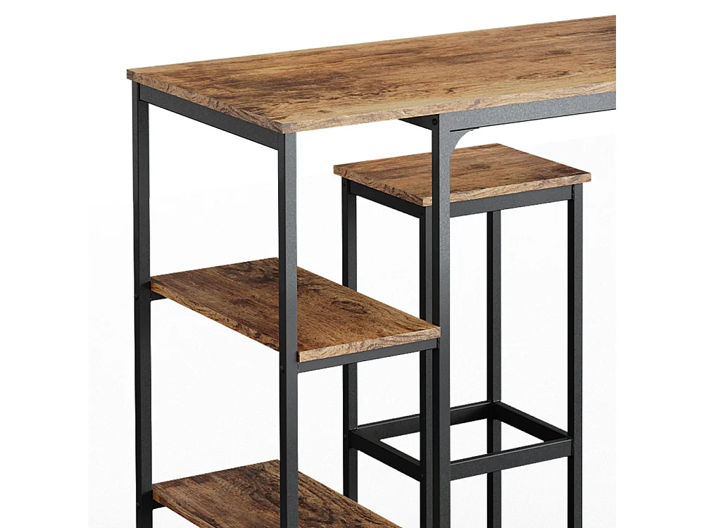 Bar table set antique wood 120x50x105 fyrk