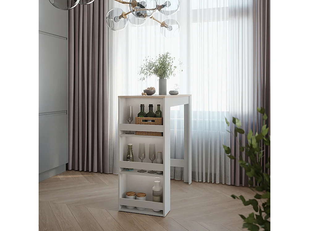 Bar table white/sonoma 45x110x106 repose