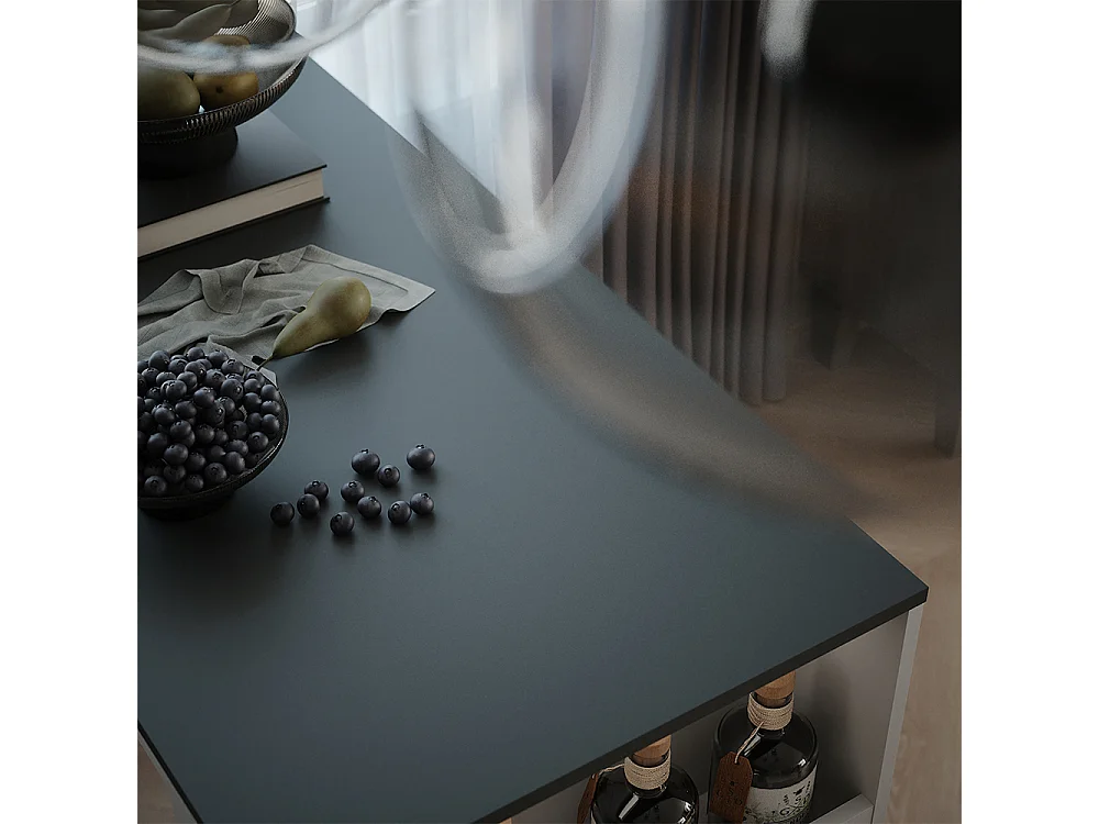 Table de bar blanc/anthracite 57x117x106 repose