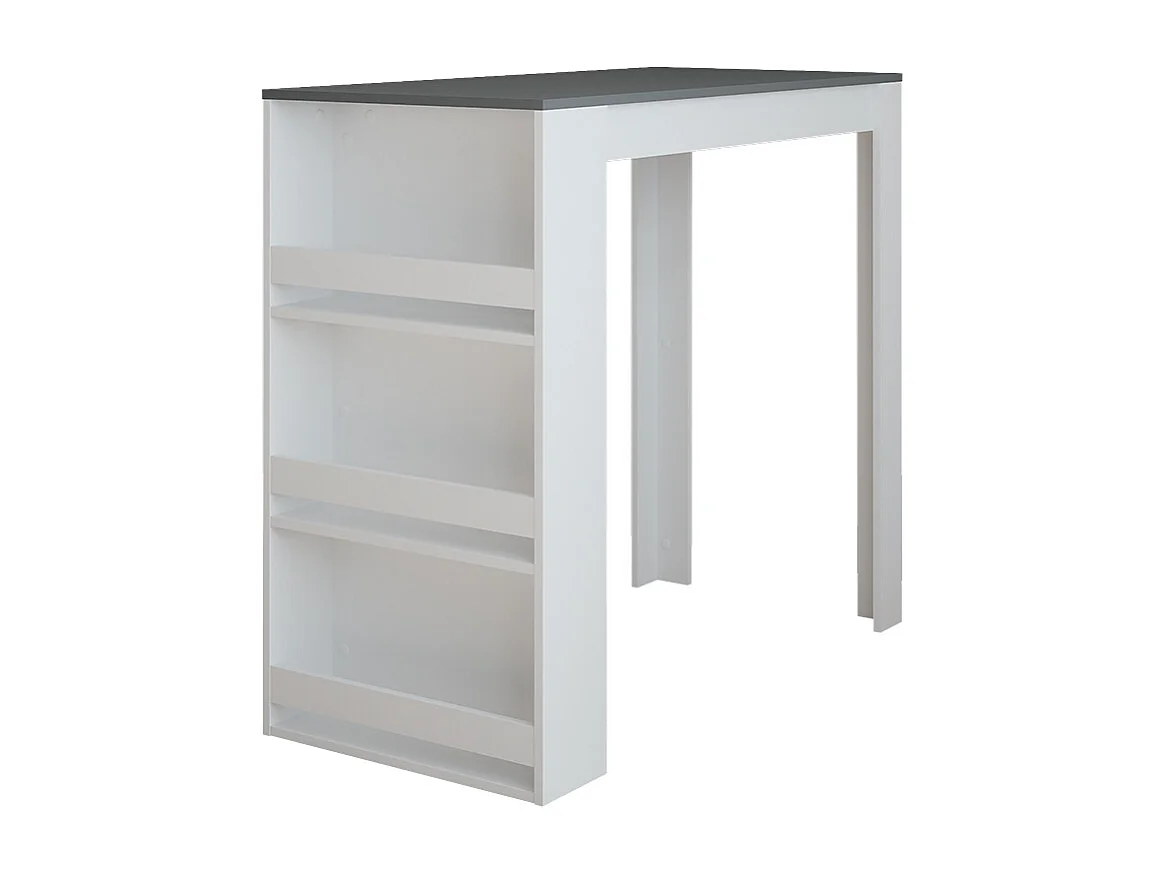 Table de bar blanc/anthracite 57x117x106 repose