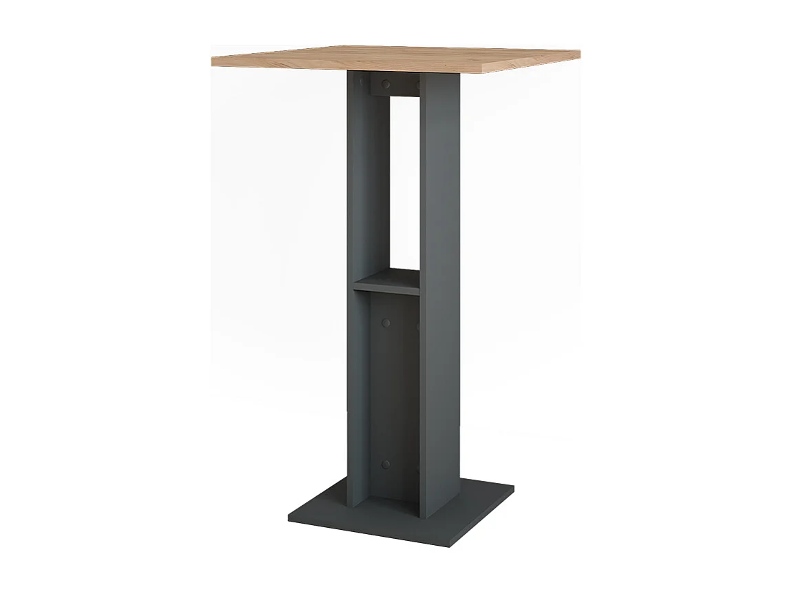 Table de bar chêne doré/anthracite 65x65x106 repose