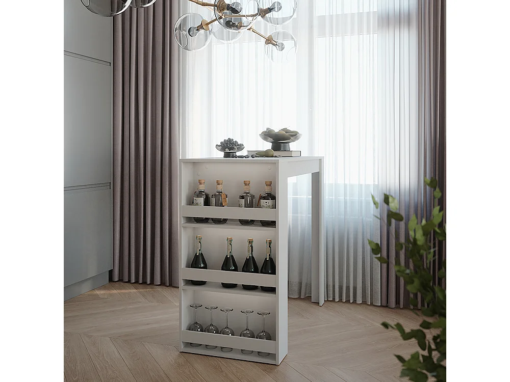 Table de bar blanc 57x117x106 repose