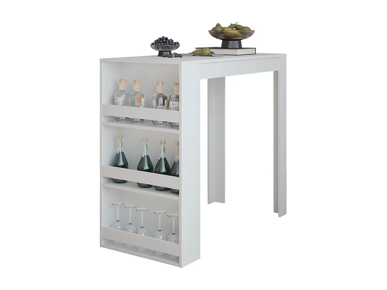 Table de bar blanc 57x117x106 repose