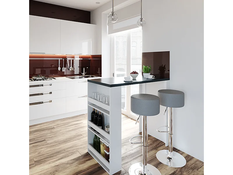 Tavolo da bar bianco/antracite 57x117x106