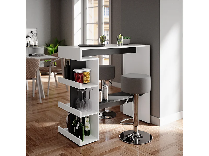 Set de table de bar blanc 108x50x103 dana