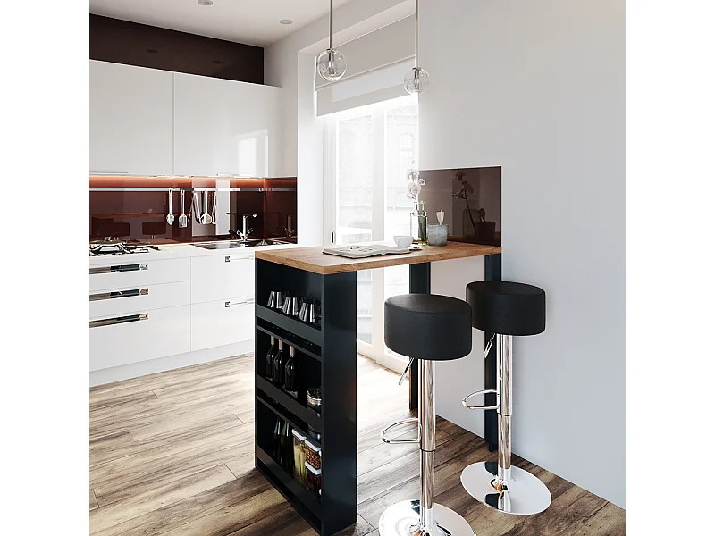 Tavolo bar alto rovere 57x117x106