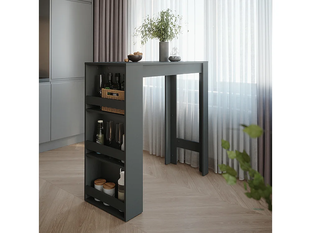 Table de bar anthracite 45x110x106 repose