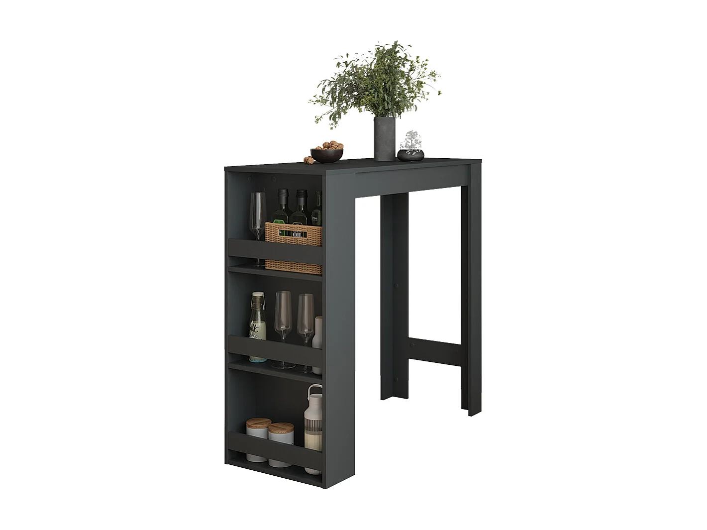 Table de bar anthracite 45x110x106 repose