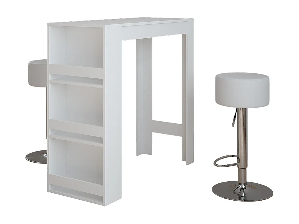 tavolo bar con sgabelli bianco 45x110x106 repose