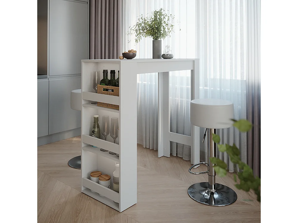 Set de table de bar blanc 45x110x106 repose