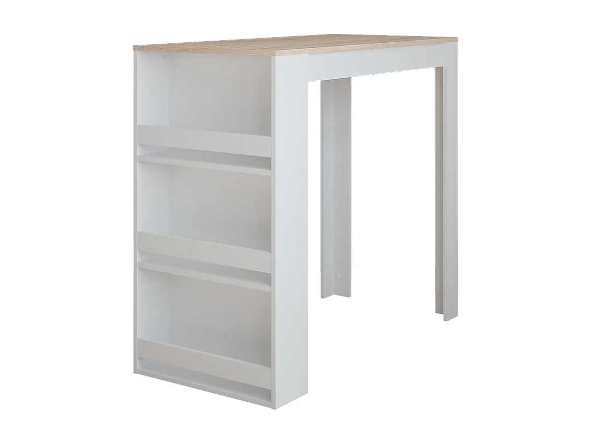 Table de bar blanc/sonoma 57x117x106 repose