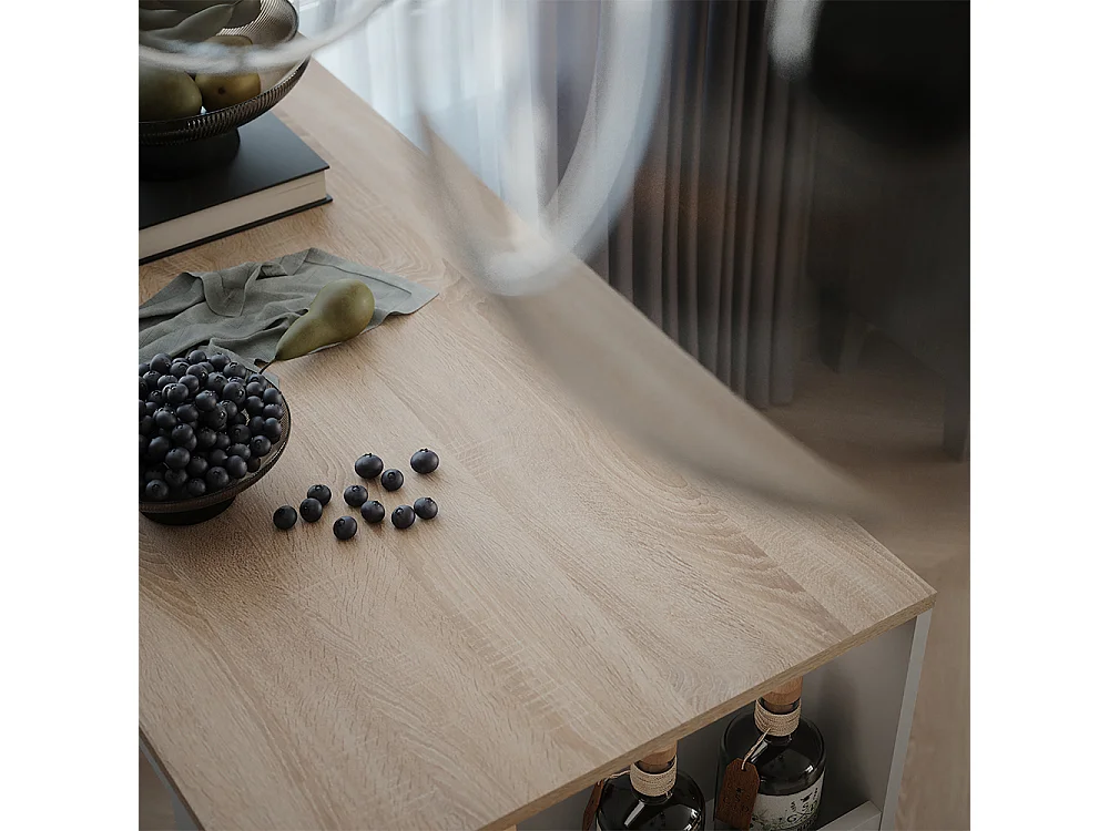 Table de bar blanc/sonoma 57x117x106 repose