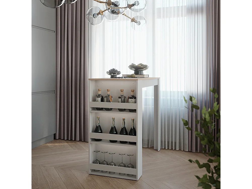 Bartafel wit/sonoma 57x117x106 repose