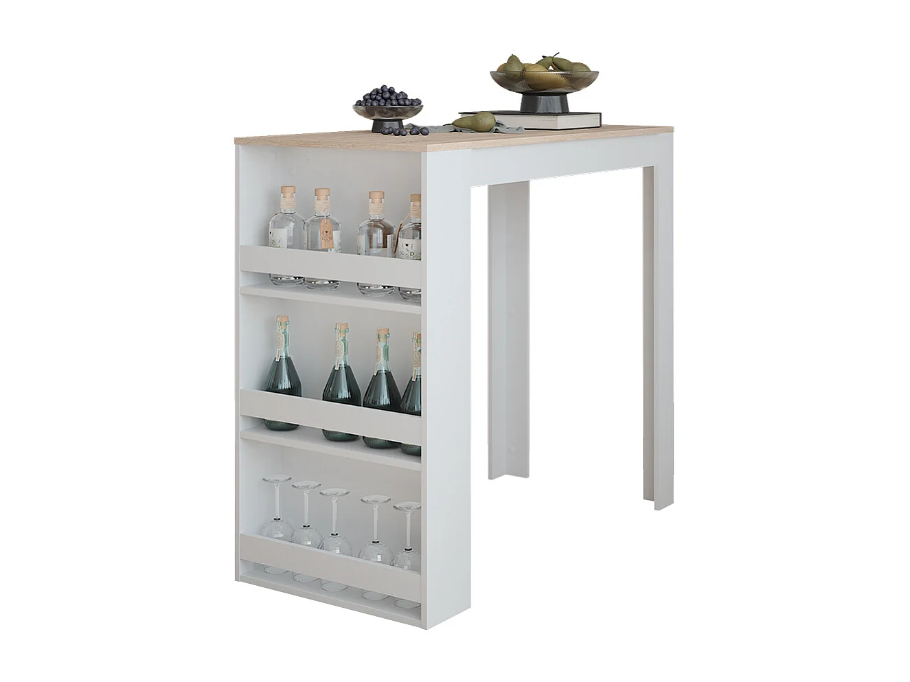 Bartafel wit/sonoma 57x117x106 repose