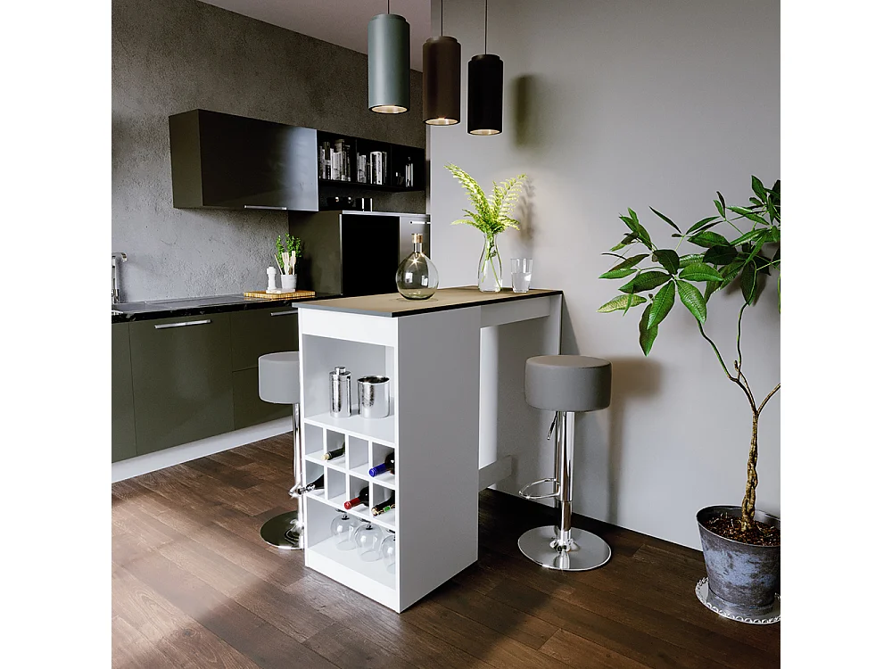 Bar table set white/anthracite 115x50x104.6 ross