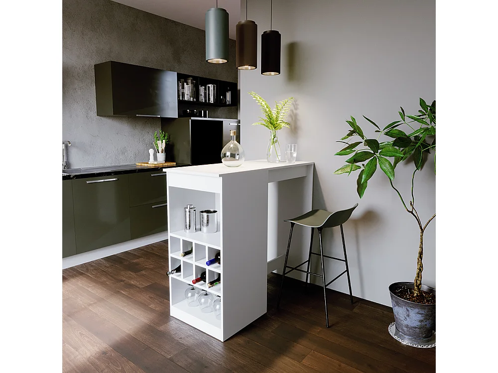 Table de bar blanc 115x50x104.6 ross