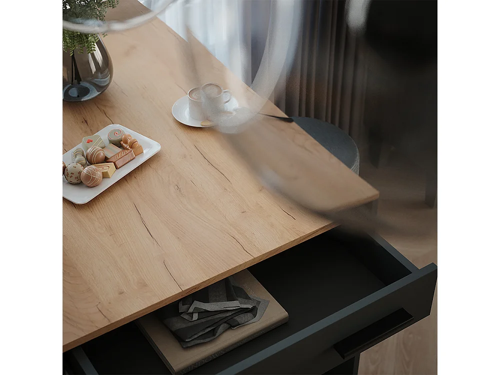 Set de table de bar chêne doré/anthracite 67x100x106 repose