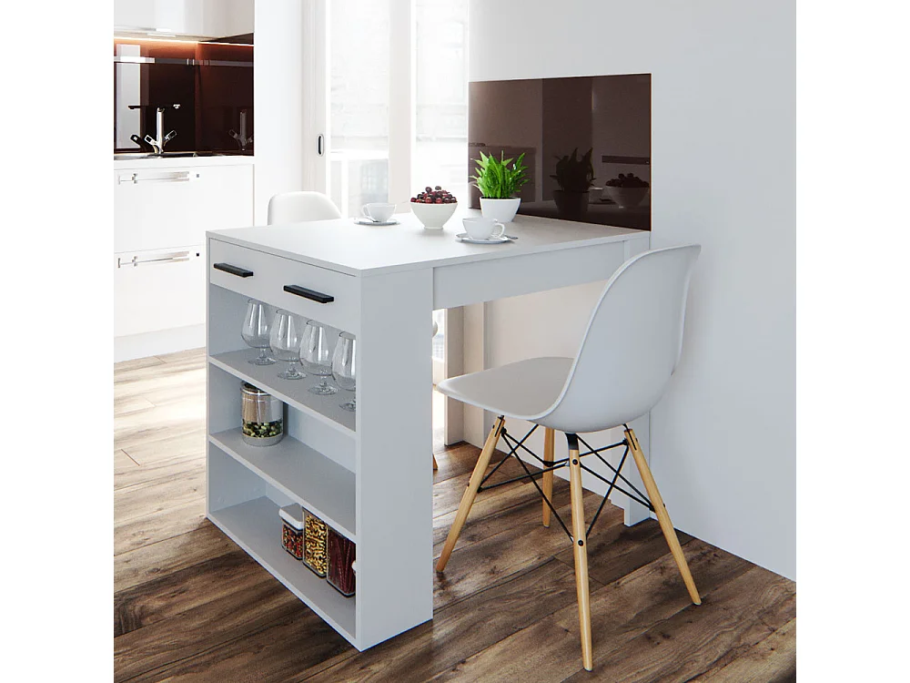 Tavolo da pranzo bianco 67x100x77.5 repose