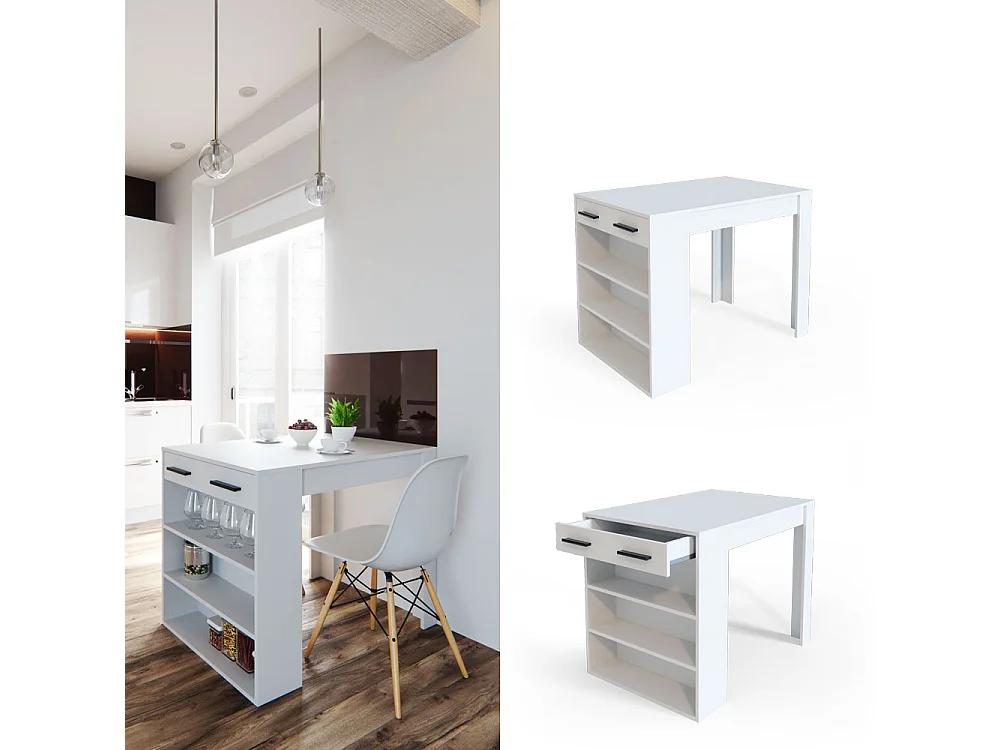 table de salle à manger blanc 67x100x77.5 repose