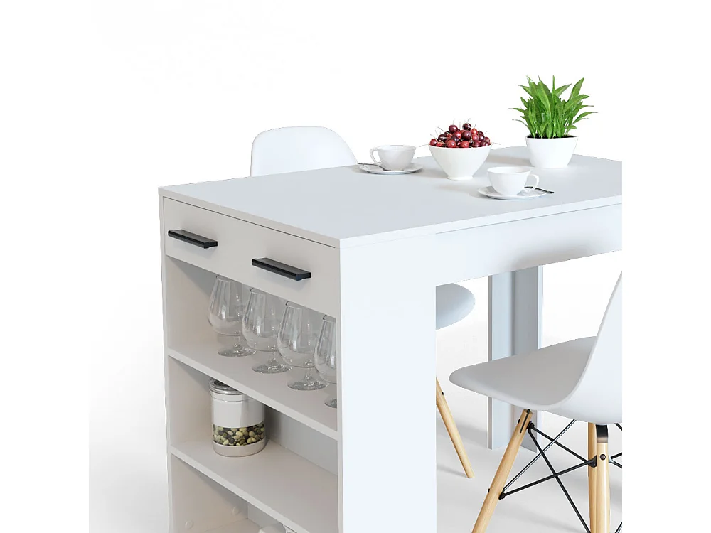 table de salle à manger blanc 67x100x77.5 repose