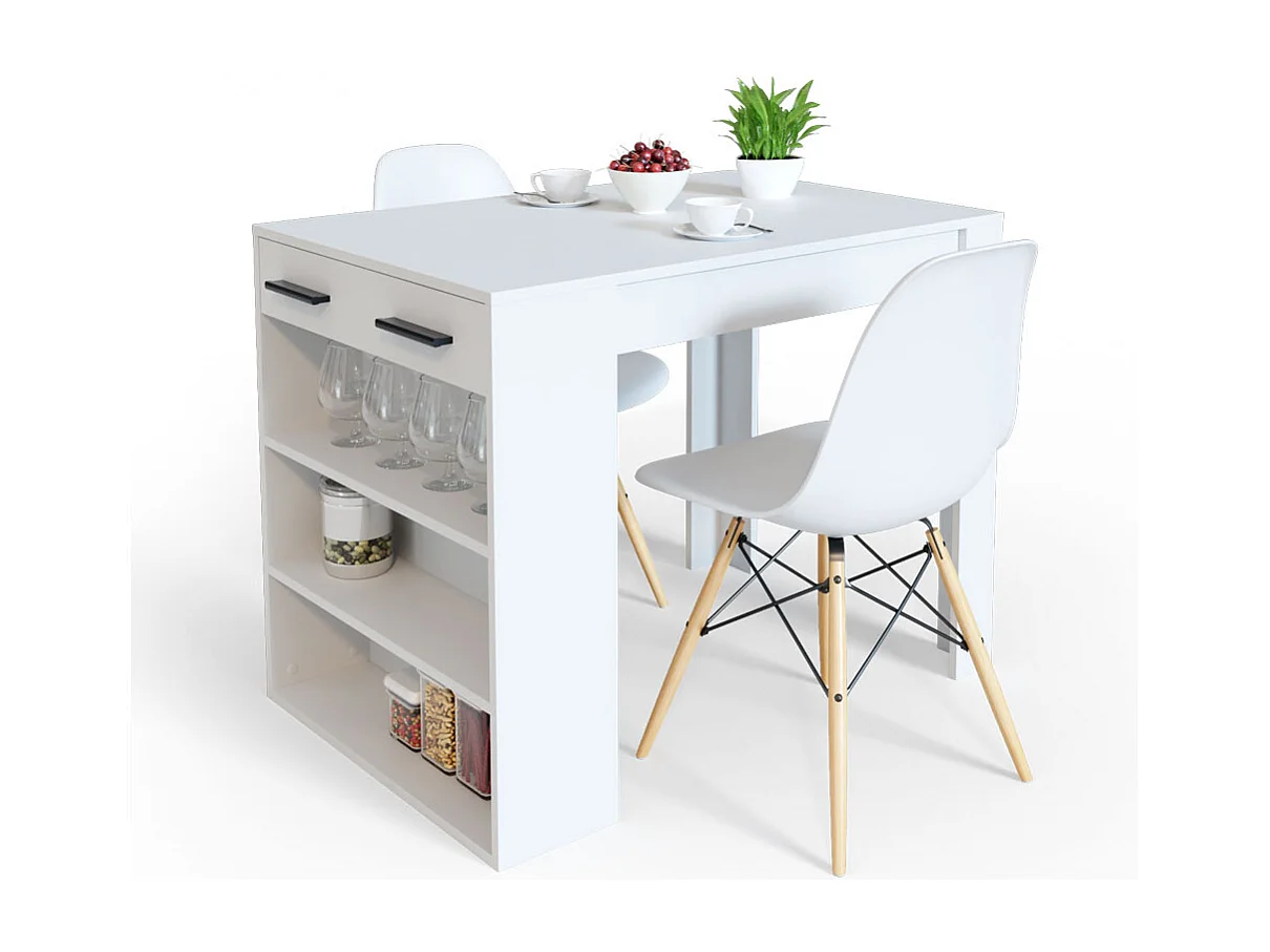 table de salle à manger blanc 67x100x77.5 repose