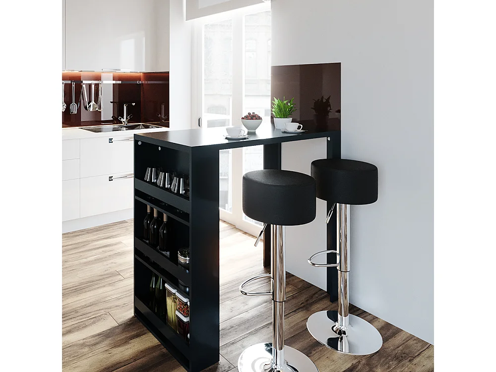 Table de bar anthracite 57x117x106