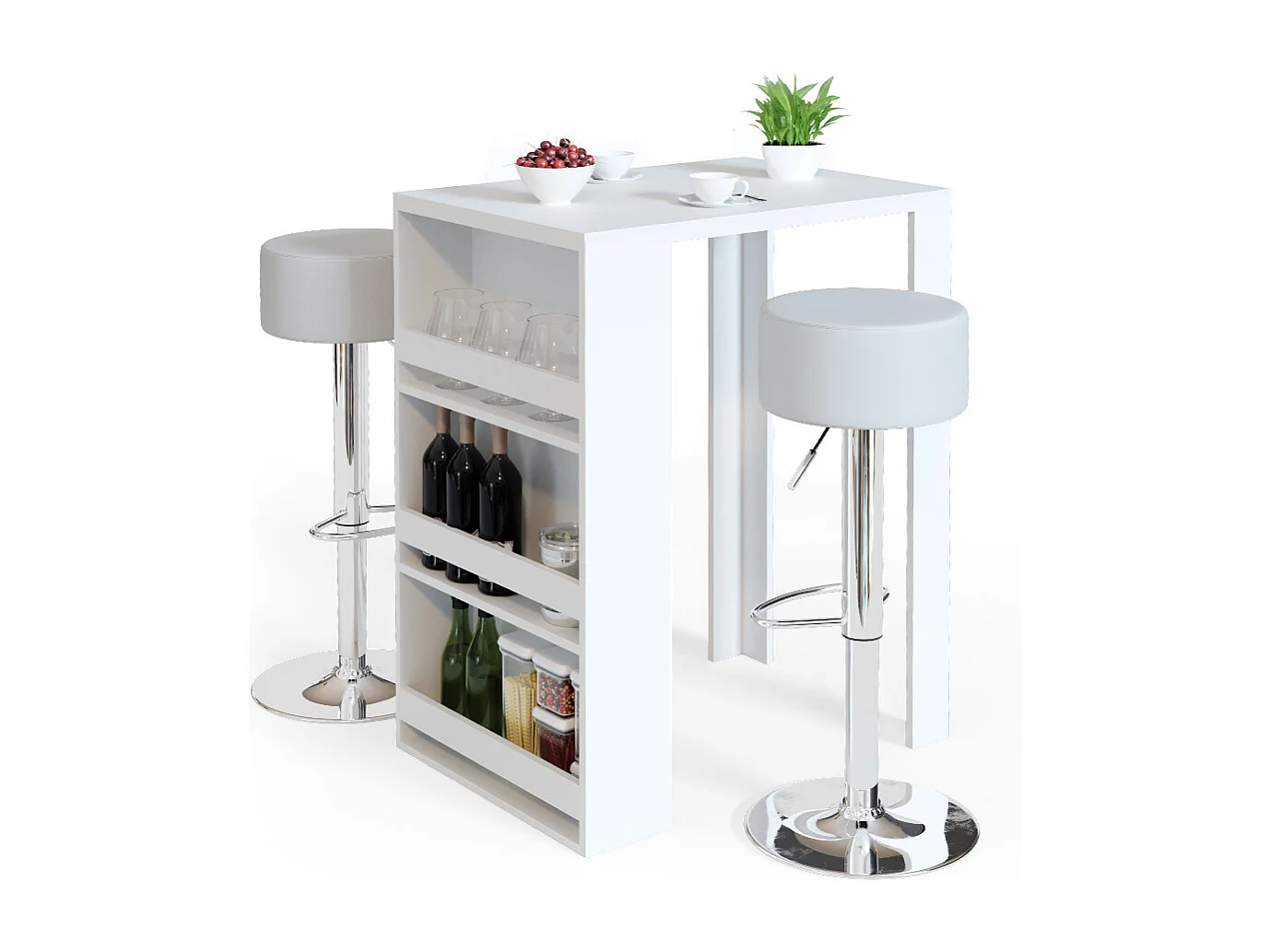 Table de bar blanc 57x80x106