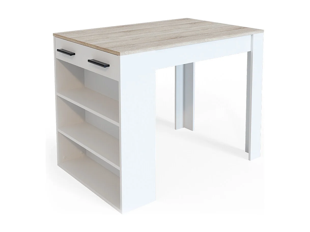 table de salle à manger sonoma/blanc 67x100x77.5 repose