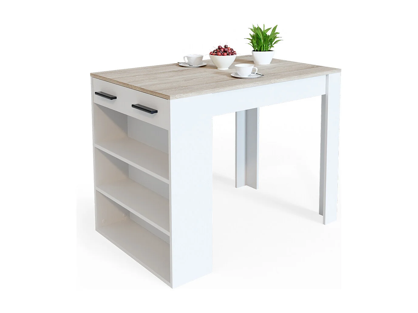 table de salle à manger sonoma/blanc 67x100x77.5 repose