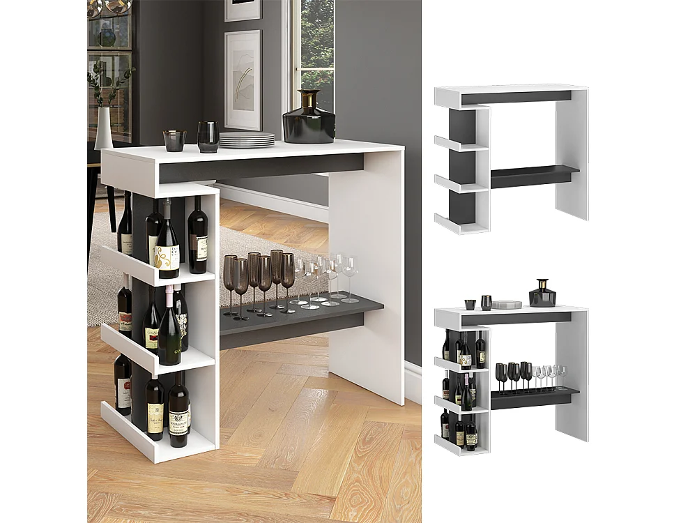 Tavolo bar alto bianco 108x50x103 dana