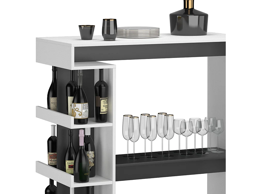 Table de bar blanc 108x50x103 dana