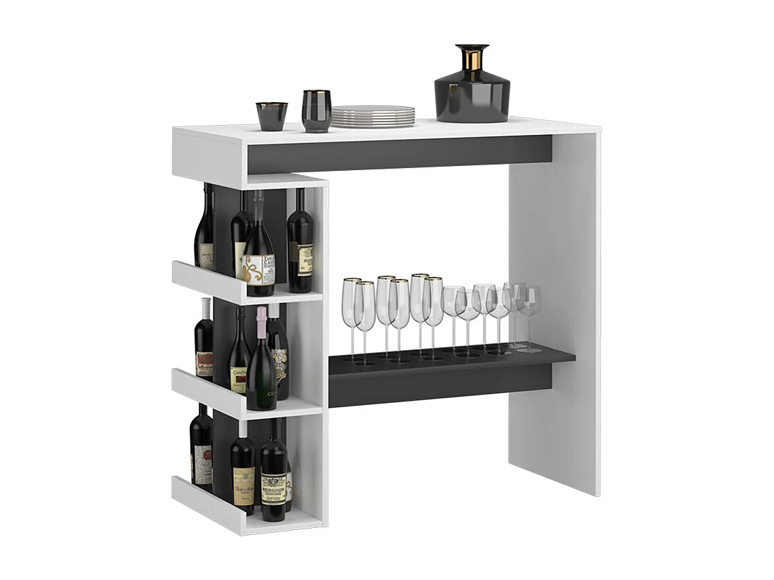 Table de bar blanc 108x50x103 dana