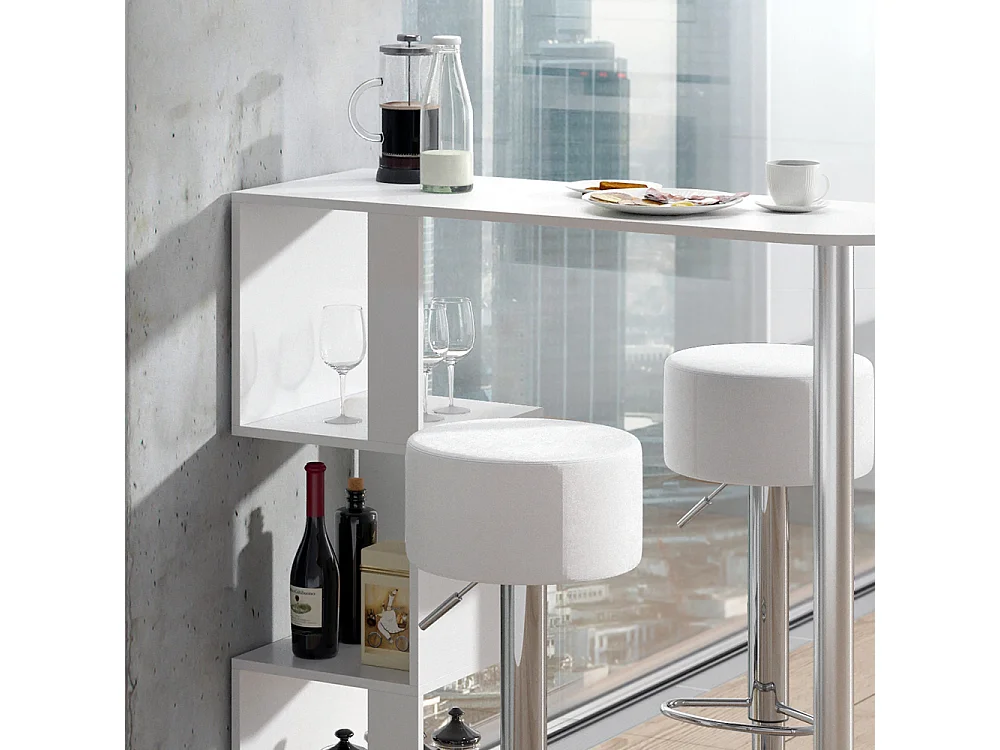 Ensemble de table de bar blanc 113x39.8x111.8 vincent