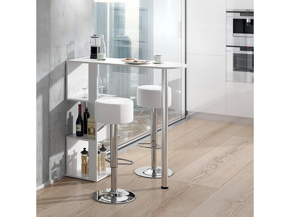 Ensemble de table de bar blanc 113x39.8x111.8 vincent