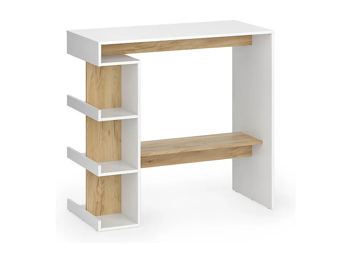 tavolo bar alto rovere bianco/dorato 108x50x103 dana