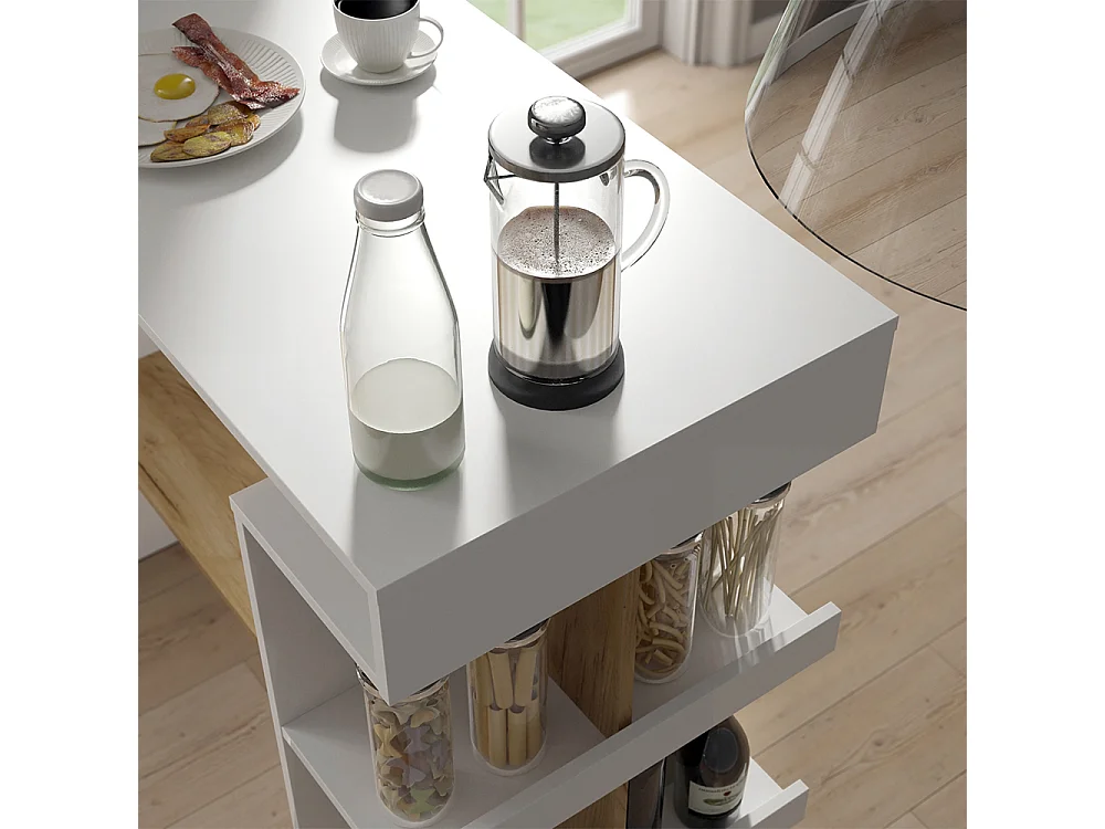 Table de bar chêne blanc/force de lor 108x50x103 dana