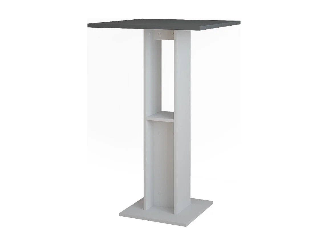 Table de bar blanc/anthracite 65x65x106 repose