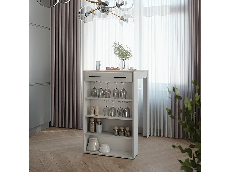 Tavolo da bar bianco/sonoma 67x100x106 repose